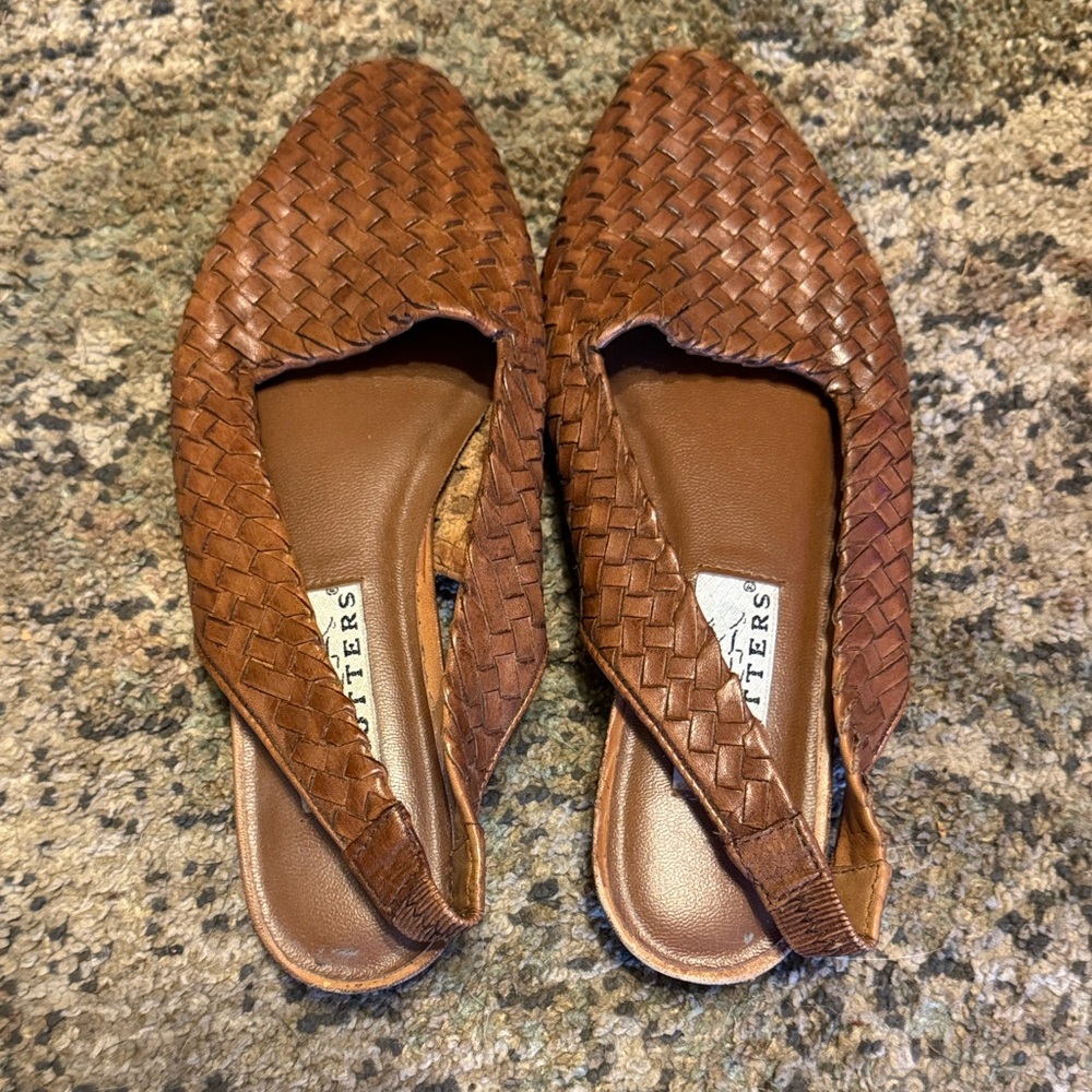 Trotters Woven Slingback Flats in Brown